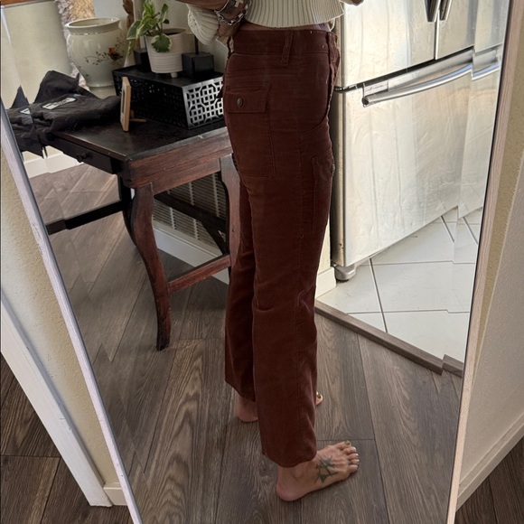 RARE Vintage Levi Brown Corduroy Pants kickflare Big E white tab - Picture 7 of 16